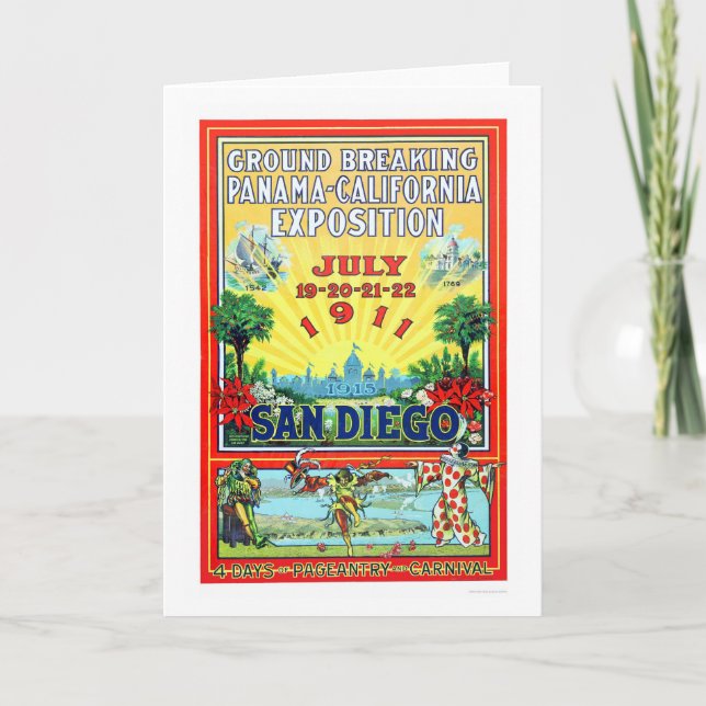 Panama - Kalifornien utläggning i San Diego 1911 Kort (Framsida)