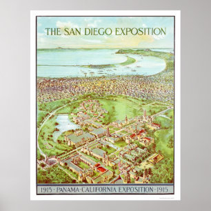 Panama - Kalifornien utläggning i San Diego 1915 Poster