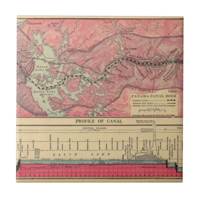 Panama kanal kakelplatta (Framsidan)