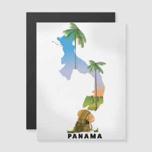 Panama karta Illustrerad resa affisch tryck.