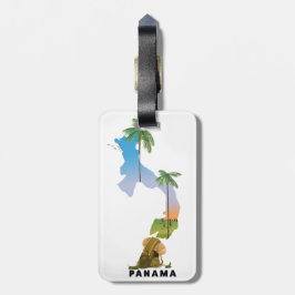 Panama karta Illustrerad resa affisch tryck. Bagagebricka