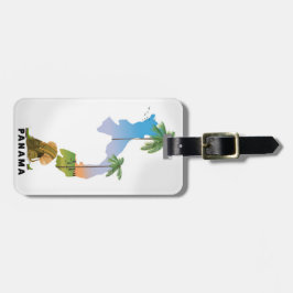 Panama karta illustrerade reseaffisch. bagagebricka