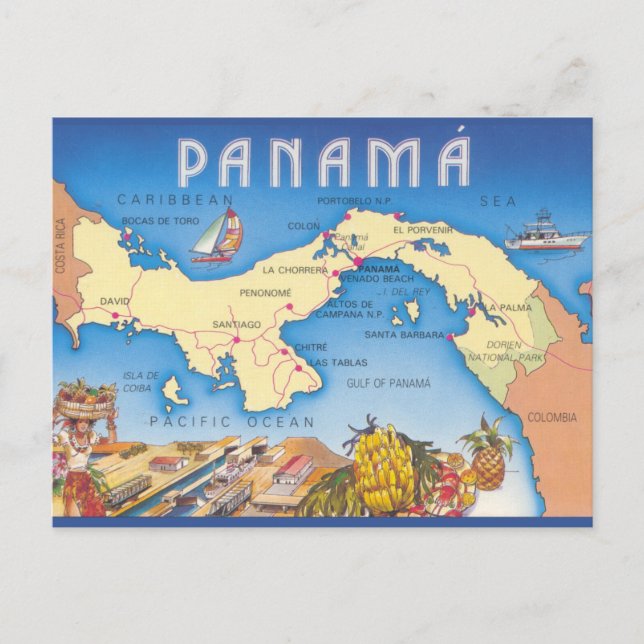 Panama Karta vykort (Framsida)