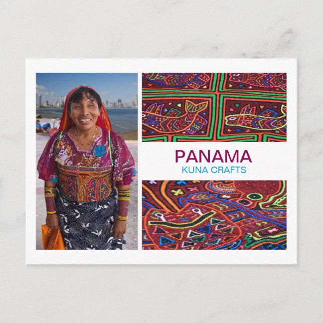 Panama Kuna Crafts vykort (Framsida)