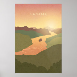 Panama Minimalistisk Resa Affisch