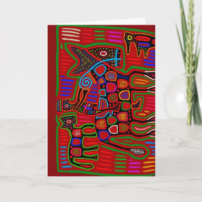 Panama Mola - Rädda en häst Ride a Cowboy Kort (Framsida)