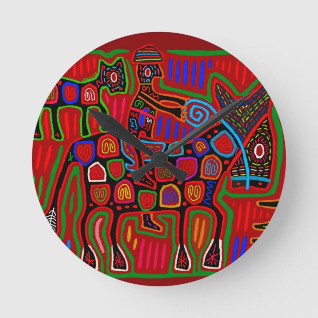 Panama Mola - Rädda en häst Ride a Cowboy Rund Klocka (Framsida)