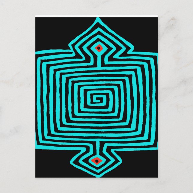 Panama Mola Tortoise - Blue Black Vykort (Framsida)