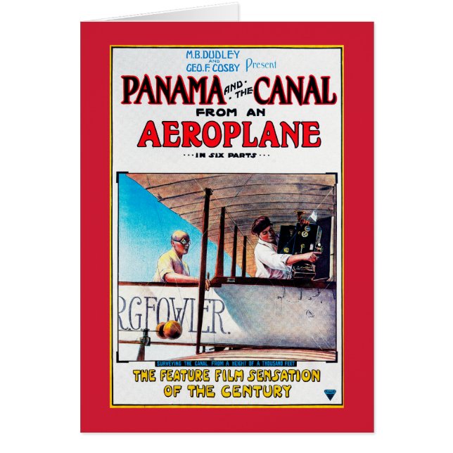 Panama och Canal Airplane Movie Promo Poste Hälsningskort (Framsidan)