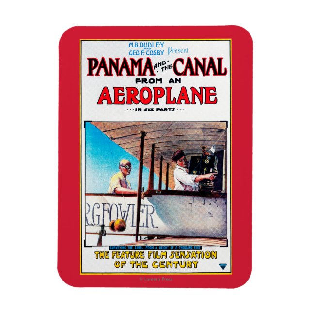 Panama och Canal Airplane Movie Promo Poste Magnet (Vertikal)