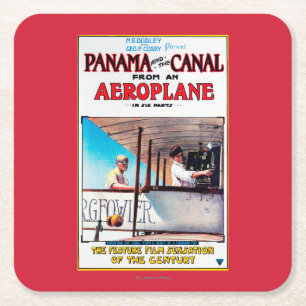 Panama och promoen för kanalflygplanfilm postar underlägg papper kvadrat