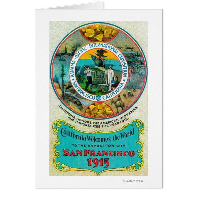 Panama Pacific Internationell Expo Hälsningskort (Framsidan)