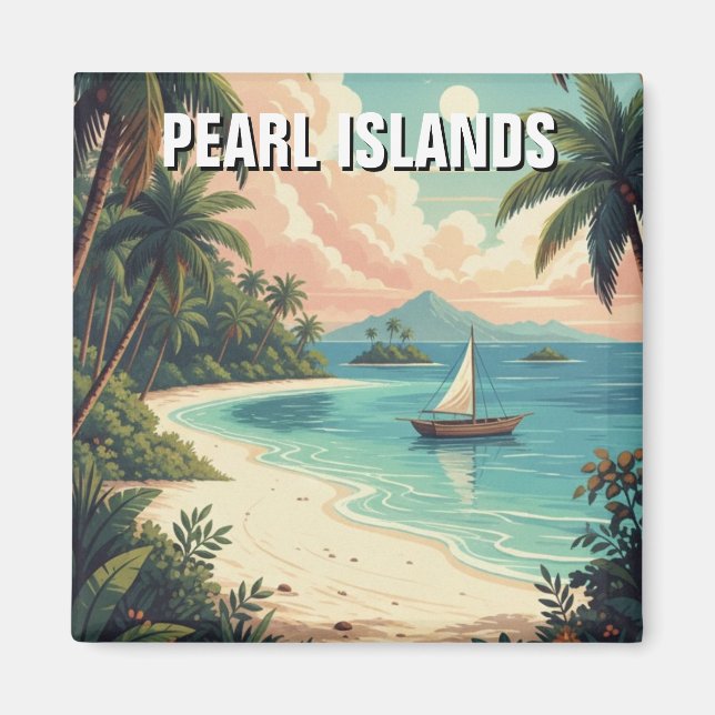 Panama Pearl Islands Travel Magnet (Framsidan)