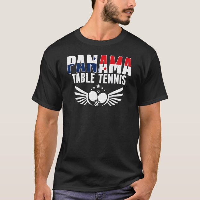Panama Ping Pong     Panamanian Table Tennis Suppo T Shirt (Framsida)
