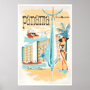 Panama Resematerial Affisch Marlin Fiske Konst Cen