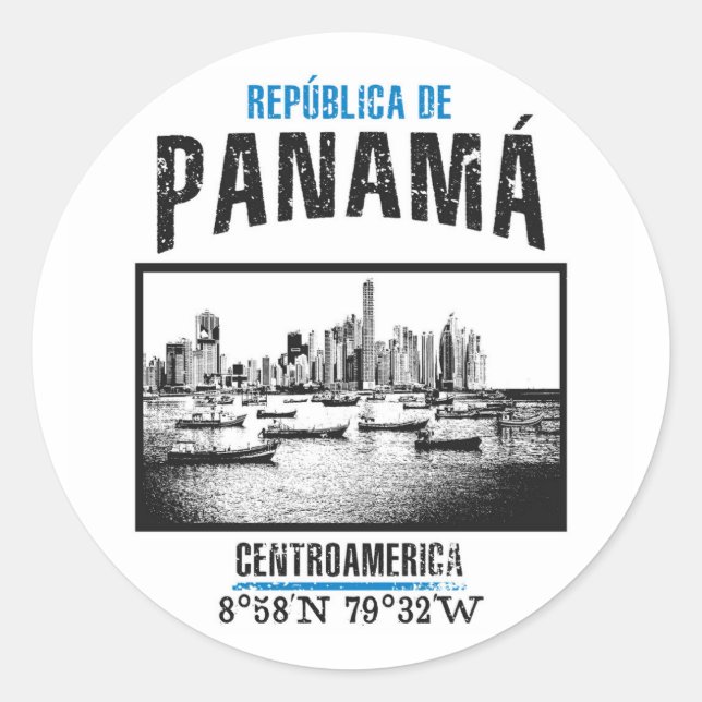 Panama Runt Klistermärke (Framsida)