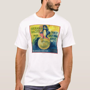 Panama Stillahavs- Apple lådaetikett T-shirt