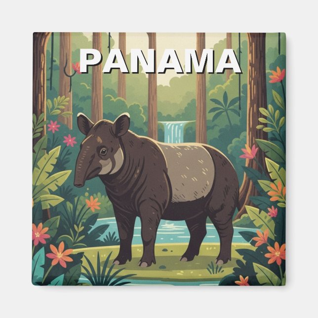 Panama Tapir i Coiba National Park Travel Magnet (Framsidan)