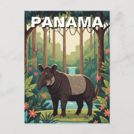 Panama Tapir i Coiba National Park Travel Vykort