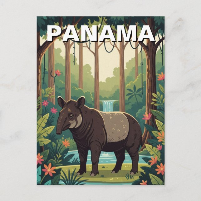 Panama Tapir i Coiba National Park Travel Vykort (Framsida)