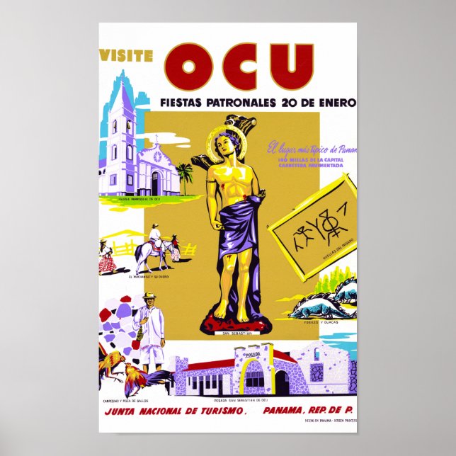 Panama Vintage affisch återställd (Framsidan)