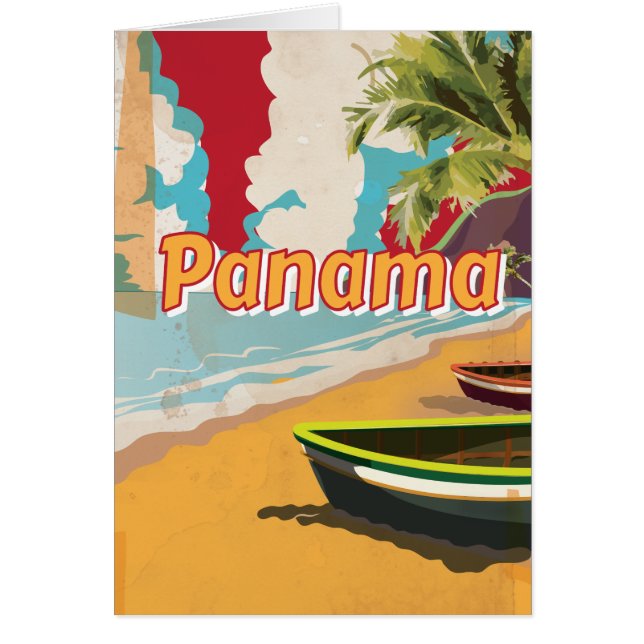 Panama Vintage resor Poster Hälsningskort (Framsidan)