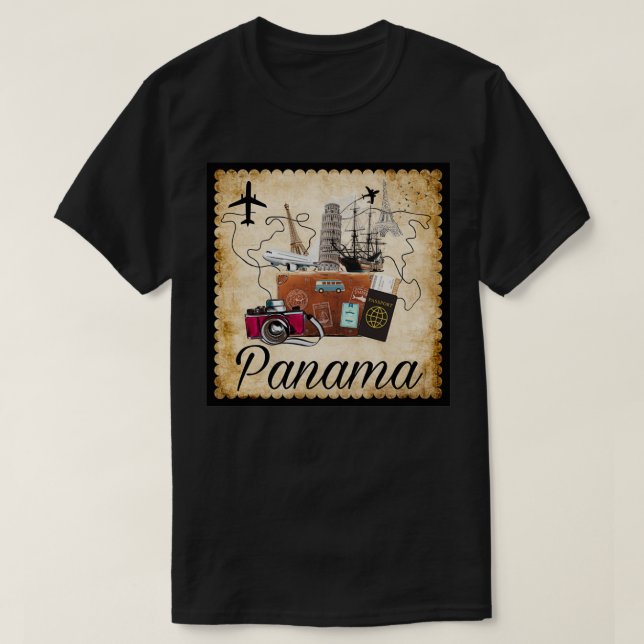 Panama World Travel Souvenir Travel Destination Tr T Shirt (Design framsida)