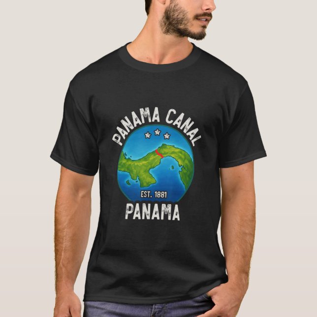 Panamakanalen Est.1881  T Shirt (Framsida)