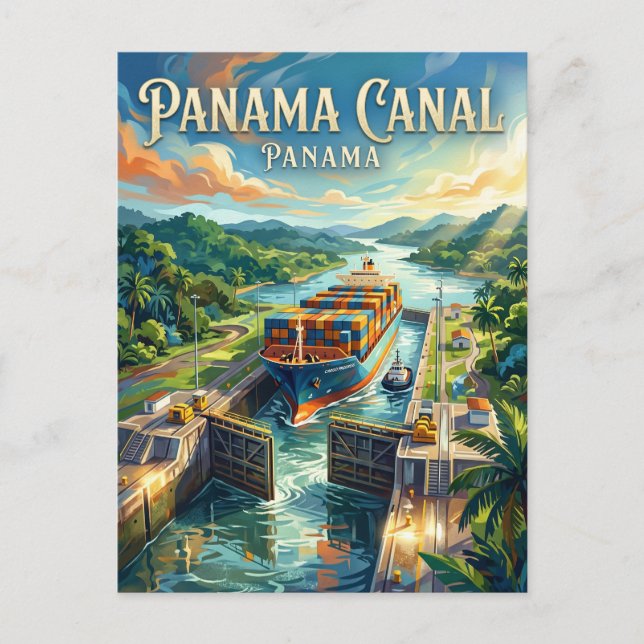 Panamakanalen Panama Vykort (Framsida)