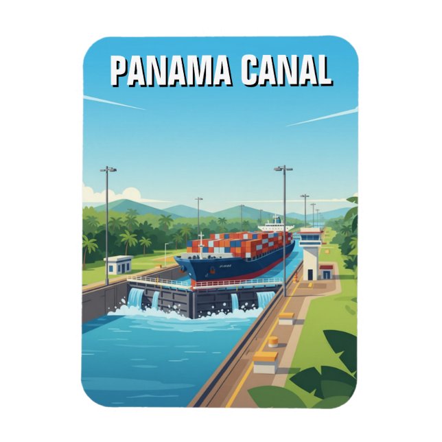 Panamakanalens resa magnet (Vertikal)