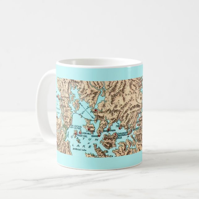 Panamakanalens Vintagekartamugg Kaffemugg (Framsida vänster)