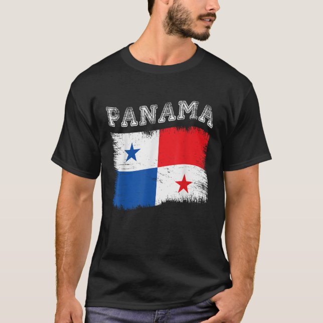 Panamansk turistdestination i Flagga Helgdag Panam T Shirt (Framsida)