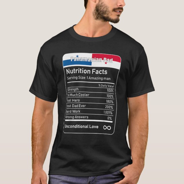 Panamanska Nutrition Facts Pappa T Shirt (Framsida)