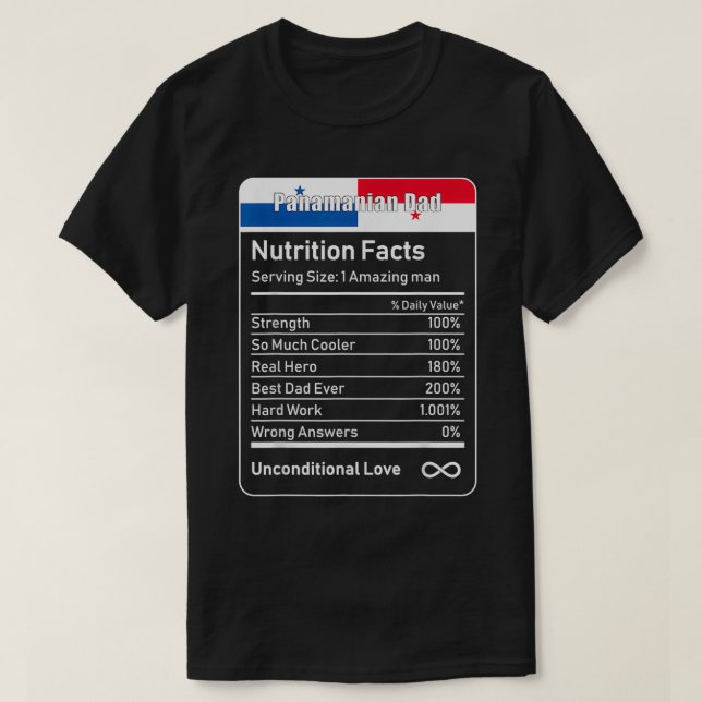 Panamanska Nutrition Facts Pappa T Shirt (Design framsida)