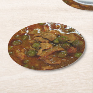 Panang Thai Curry [พะแนง] ... Thailändsk gatumat Underlägg Papper Rund