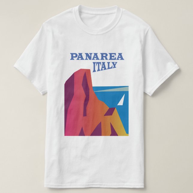 Panarea Italien vintage segelreseaffär T Shirt (Design framsida)