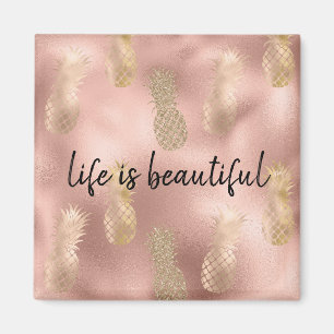 Panas av Glam Rosa Guld Magnet