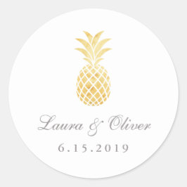 Panas av tropiska guld runt klistermärke