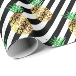 Panas panas guld, vit svart rand presentpapper