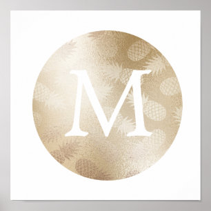 Panasmonogram för sötfaux foil ro guld poster