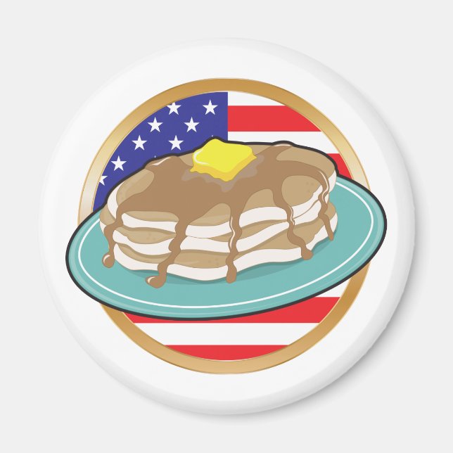 Pancake American Flagga Magnet (Framsidan)