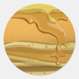 Pancake and maple sirap söt gult brun runt klistermärke