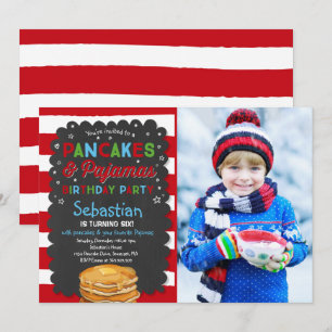 Pancake and Pajamas Birthday Investigation PJ's Pa Inbjudningar