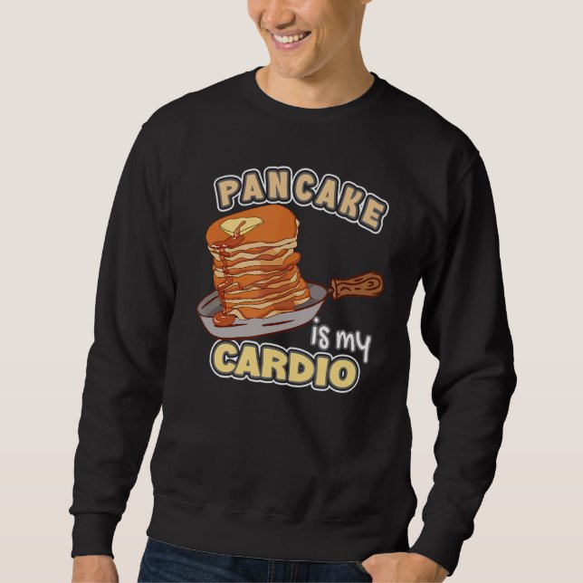 Pancake är min Cardio Maker Pancakes Lång Ärmad Tröja (Framsida)