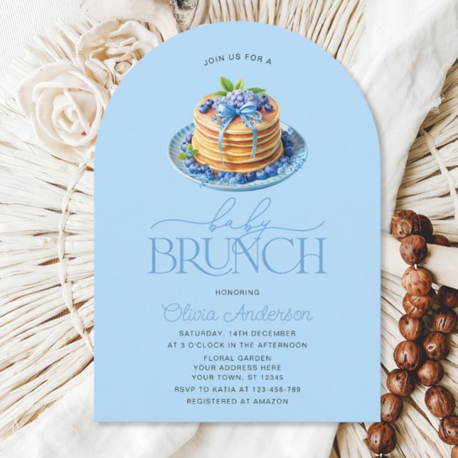 Pancake Baby Brunch Blueberry Baby Shower Inbjudningar (Skapare uppladdad)