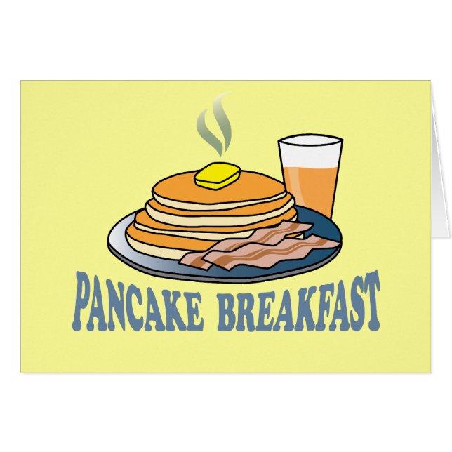 Pancake Bacon Juice Fundraiser Hälsningskort (Framsidan Horizontal)