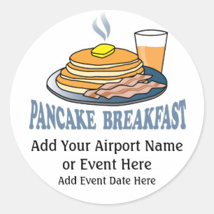 Pancake Bacon Juice Fundraiser Runt Klistermärke