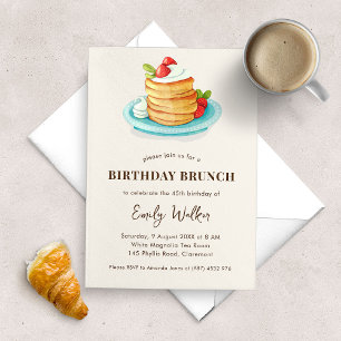Pancake Birthday Brunch Party Inbjudningar