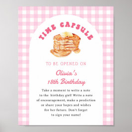 Pancake Breakfast 1:a födelsedag Kapseltecken Poster