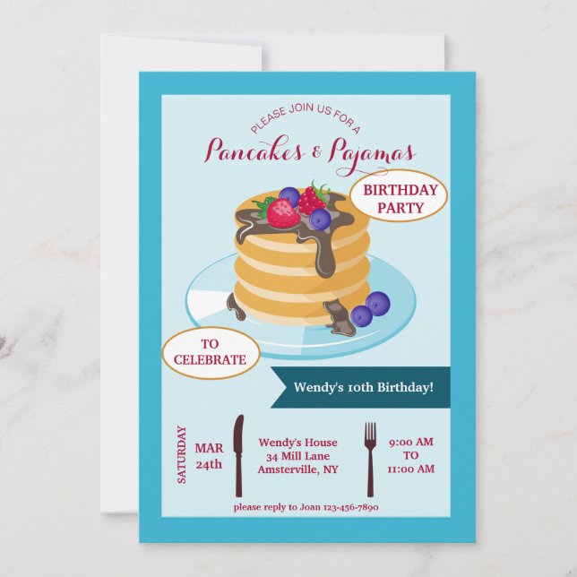 Pancake Breakfast-inbjudan Inbjudningar (Framsida)